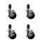 Service Caster 3.5'' SS Soft Rubber Swivel 1-5/8'' Expanding Stem Caster Set with Brake, 4PK SCC-SSEX20S3514-SRS-TLB-158-4 - alternate 1